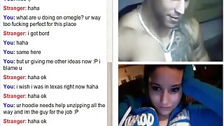 Hot girl gets tricked with a fake guy into cybersex on omegle